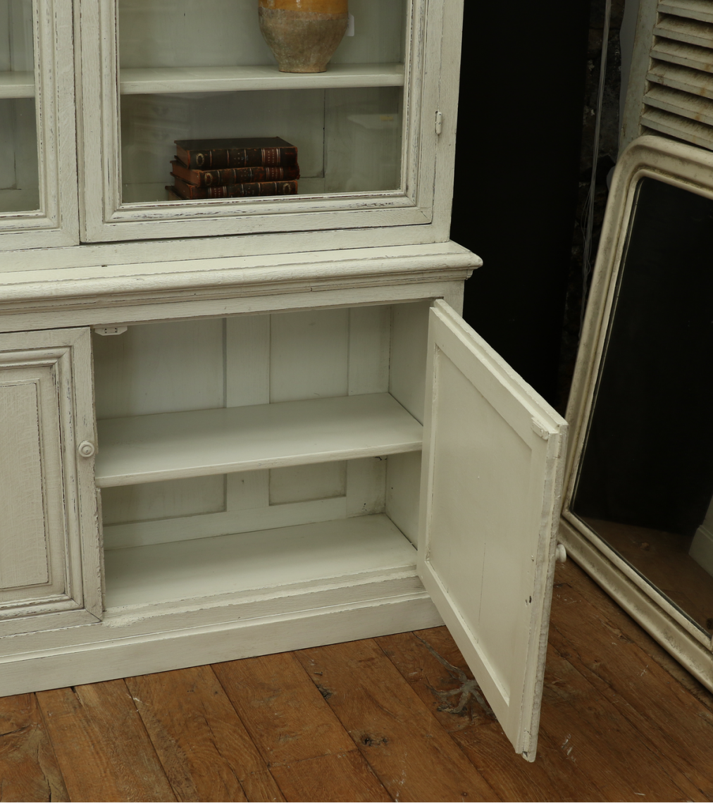 French Provincial Louis Philippe Cupboard and Bookcase